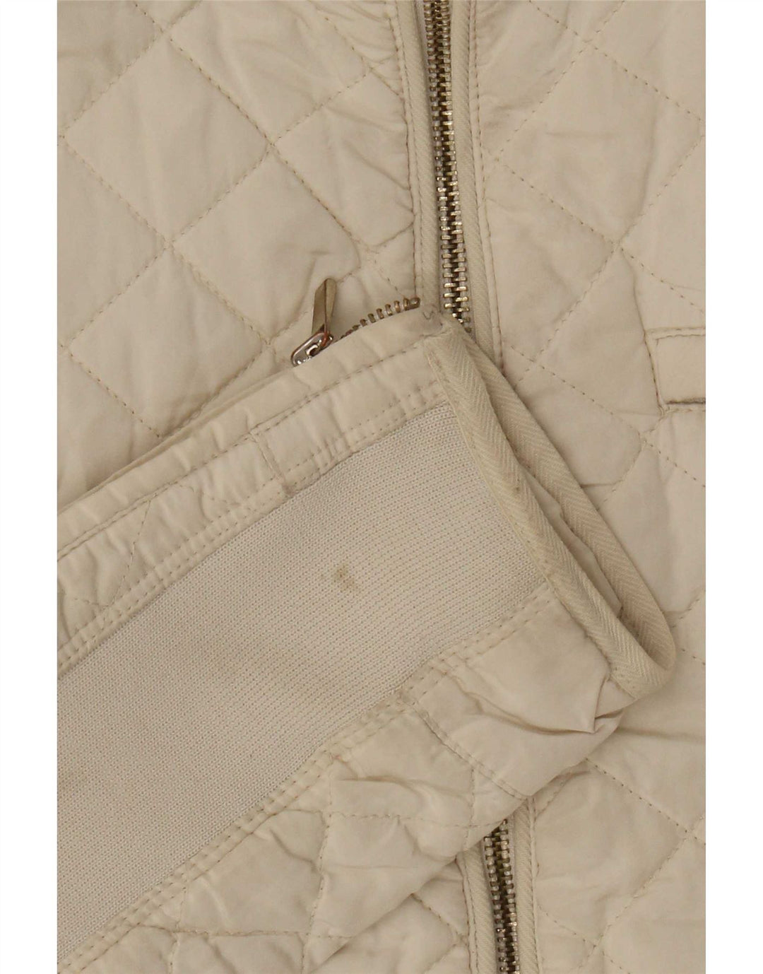 Giacca trapuntata da donna Zara UK 12 media bianco sporco