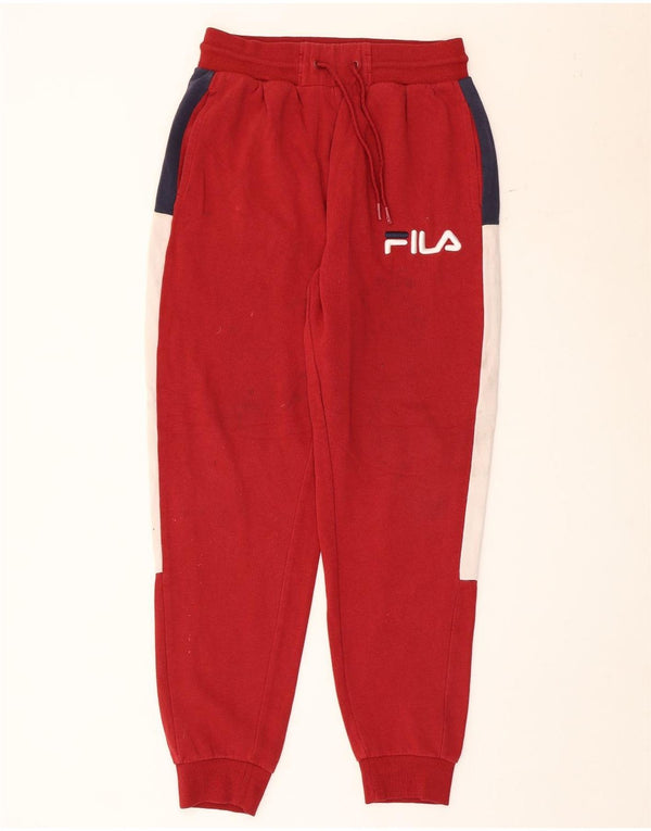 Fila Pantaloni da tuta da uomo Joggers Small Rosso Colorblock Cotone