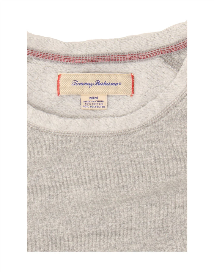 TOMMY BAHAMA Womens Sweatshirt Jumper UK 14 Medium Grey Cotton Vintage Tommy Bahama and Second-Hand Tommy Bahama from Messina Hembry 