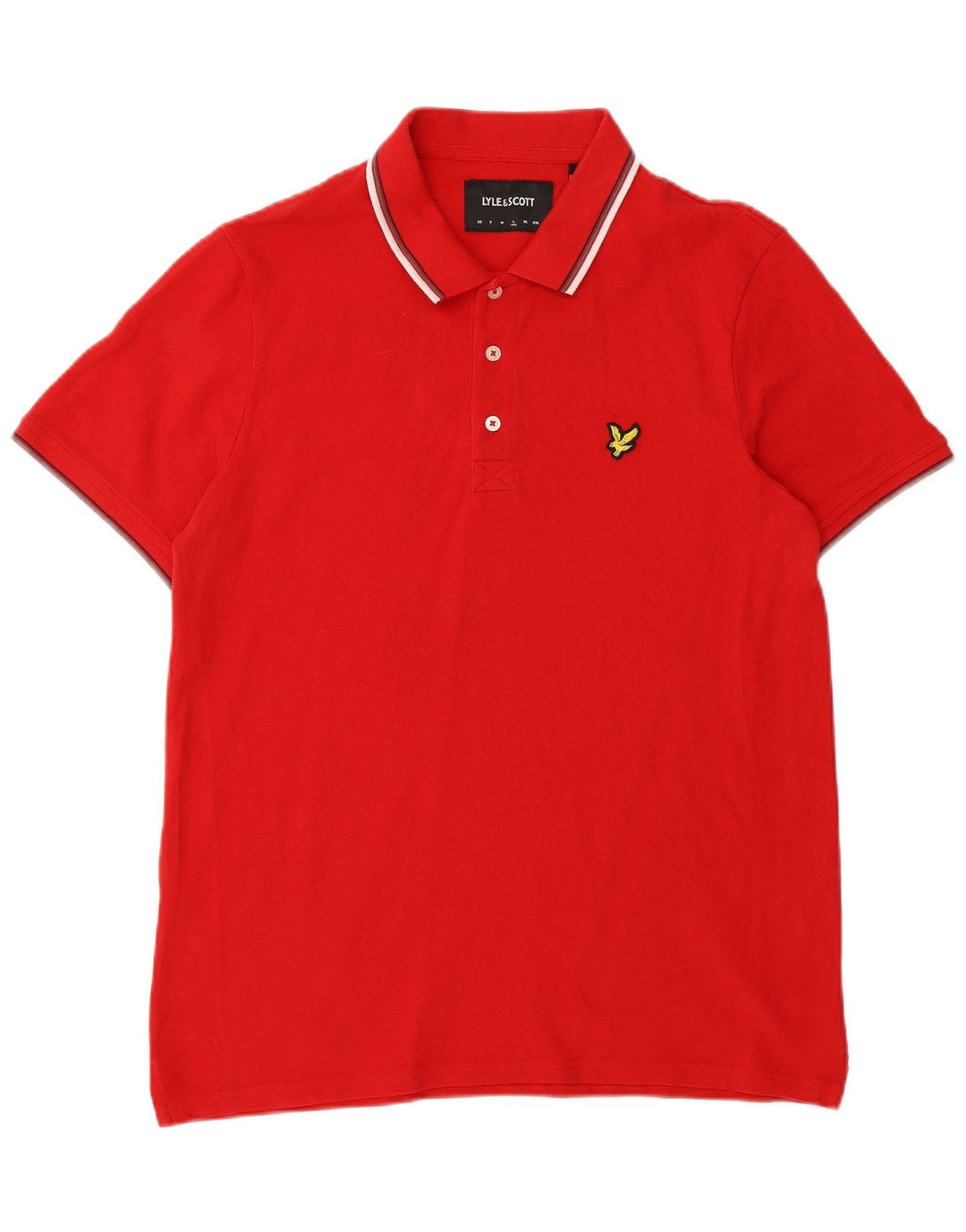 Polo da uomo Lyle & Scott grande rossa in cotone