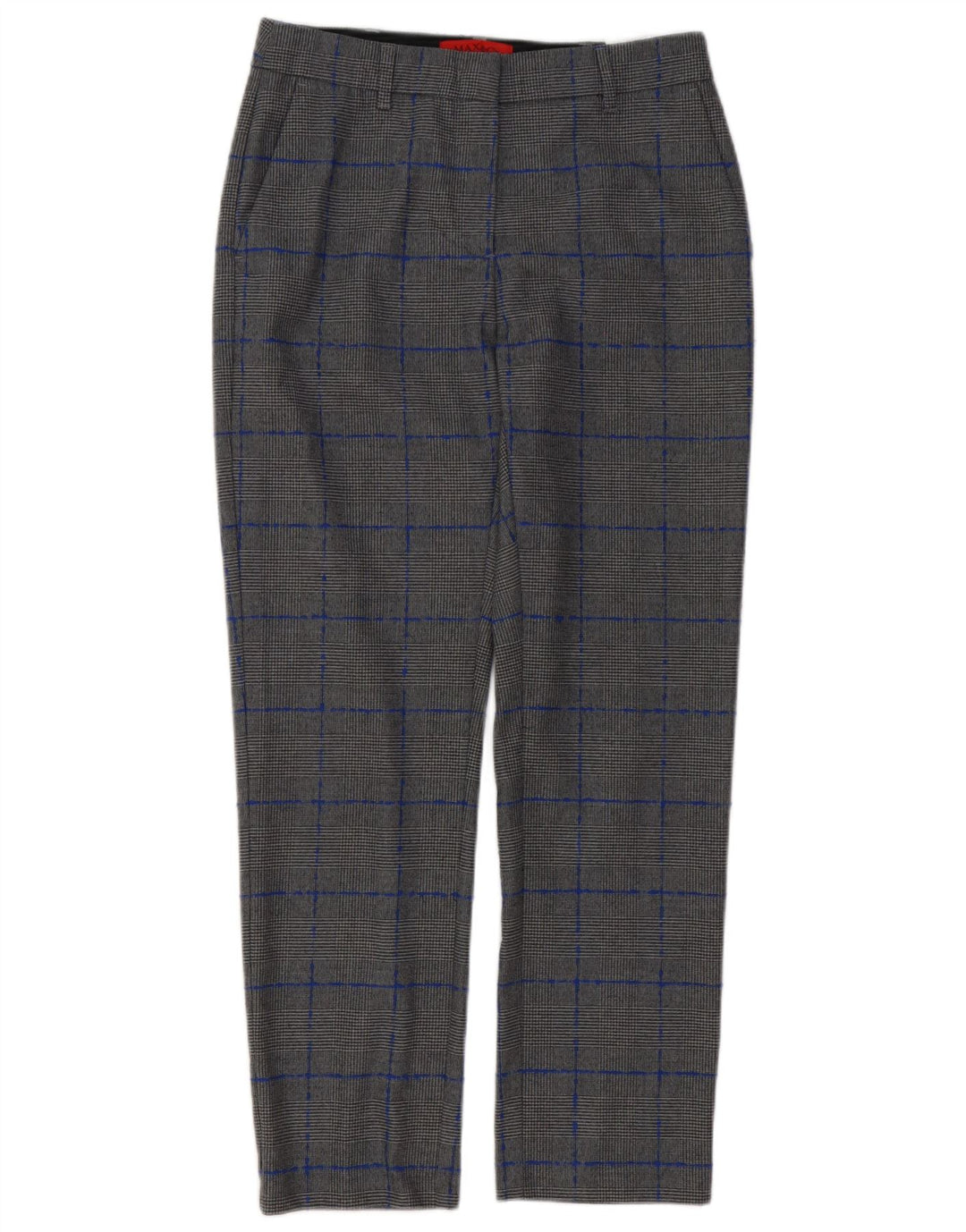 Pantaloni chino da donna Max & Co. UK 8 piccoli W28 L27 pied de poule grigio