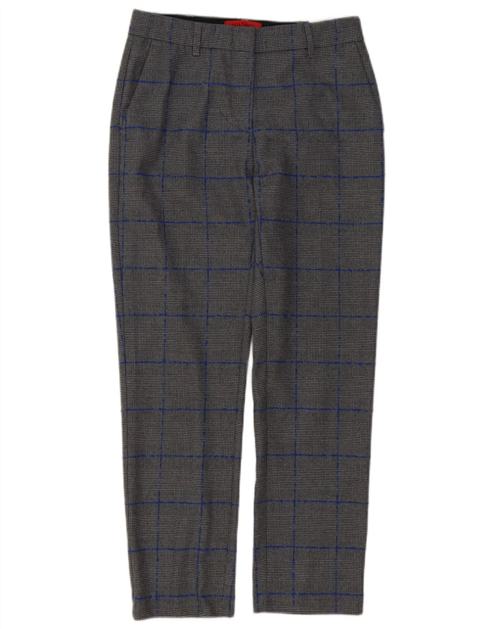 Pantaloni chino da donna Max & Co. UK 8 piccoli W28 L27 pied de poule grigio