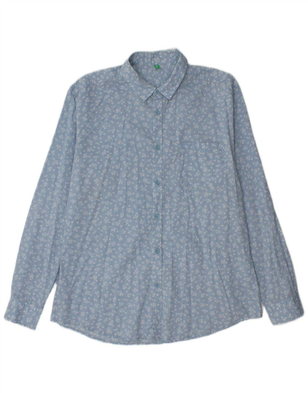 Camicia Benetton Uomo Blu Medio Floreale