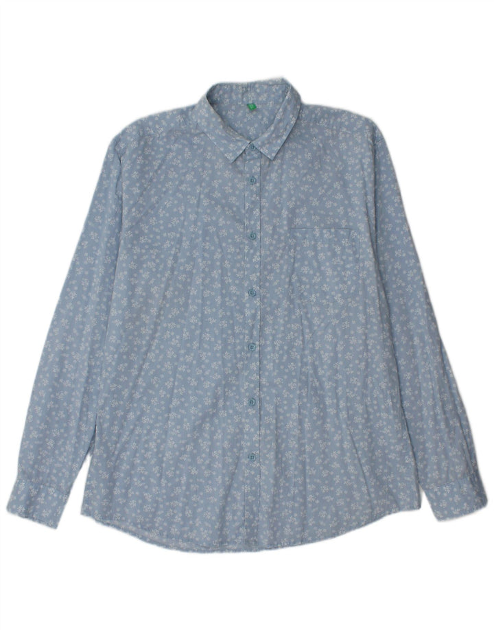 Camicia Benetton Uomo Blu Medio Floreale