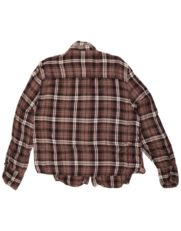 Camicia in flanella da donna Benetton UK 14 Large Brown Check