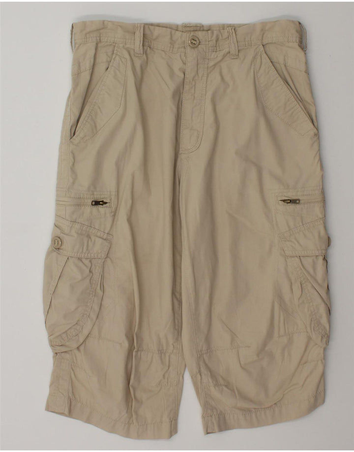 Bermuda cargo da uomo Marks & Spencer W34 Large in cotone beige