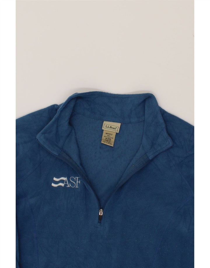 L.L.BEAN Womens Zip Neck Fleece Jumper UK 14 Medium Blue Polyester Vintage L.L.Bean and Second-Hand L.L.Bean from Messina Hembry 