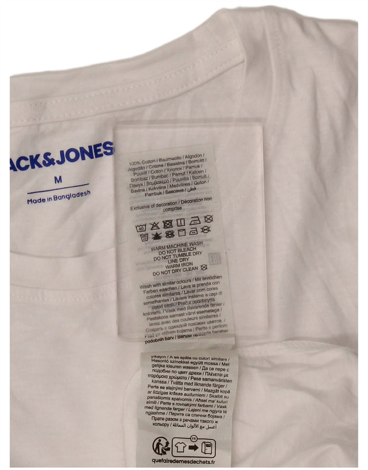 JACK & JONES T-shirt da uomo Top in cotone bianco medio