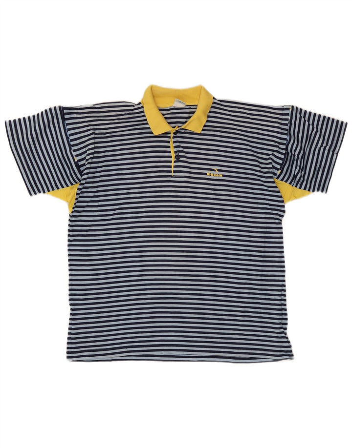 Polo Diadora Uomo IT 48 Small Blu a Righe