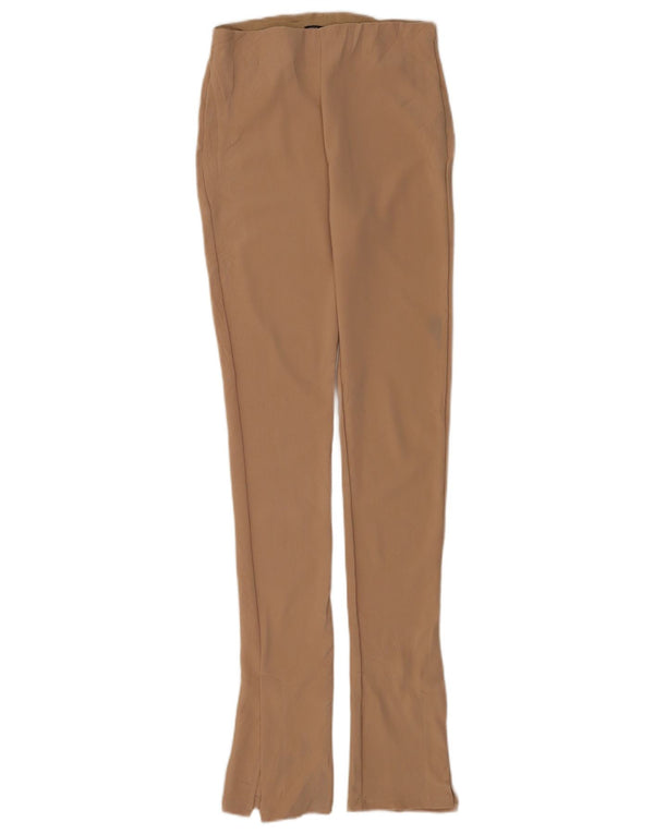 Zara Womens Leggings Medium W28 L30 Brown Pinstripe Polyester