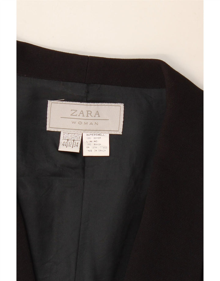 Giacca Blazer ZARA da Donna con Maniche a 1 Bottone e 3/4 EU 44 XL Rayon Nero