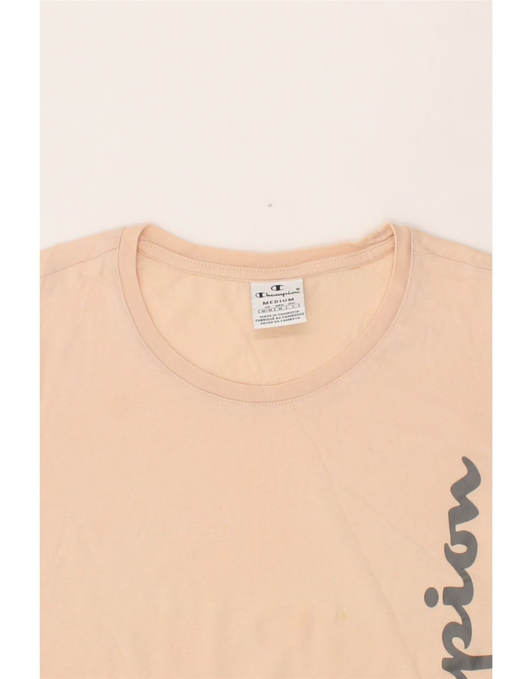 CHAMPION Womens Graphic T-Shirt Top UK 14 Medium Pink Vintage Champion and Second-Hand Champion from Messina Hembry 