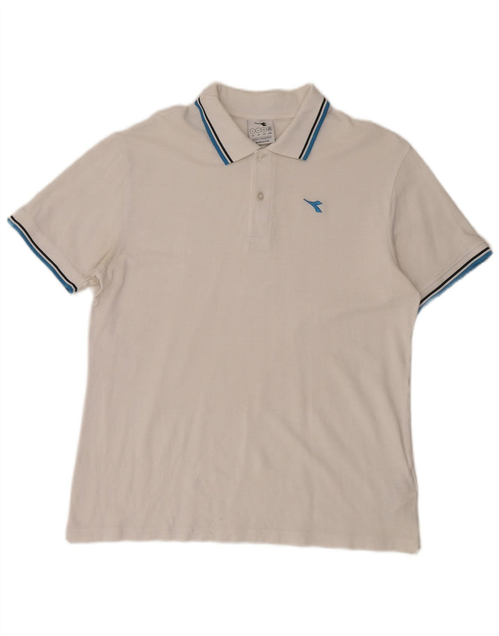 Polo Diadora Uomo Large Bianca in Cotone