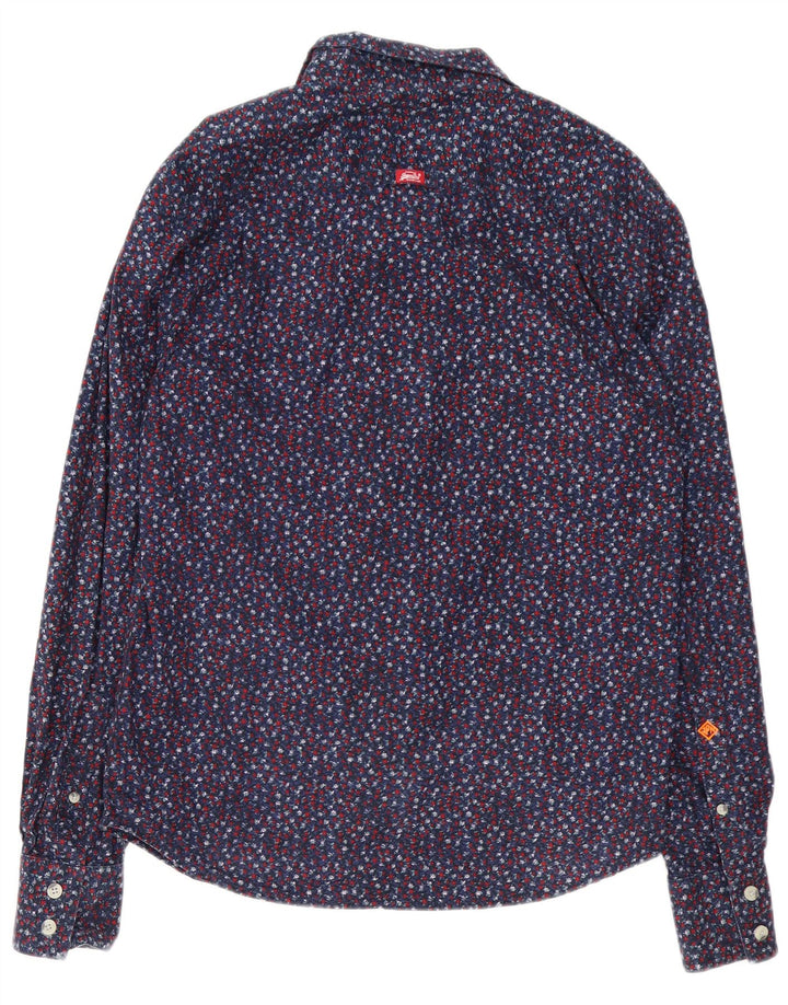 Camicia da uomo SUPERDRY grande blu navy floreale