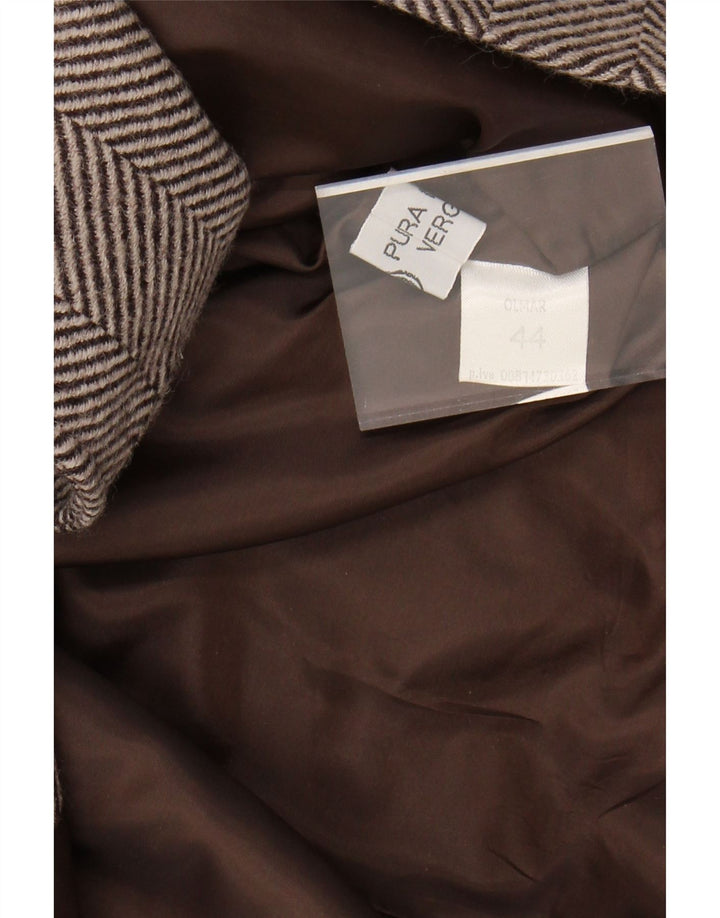 Soprabito vintage da donna IT 44 in lana Chevron marrone medio