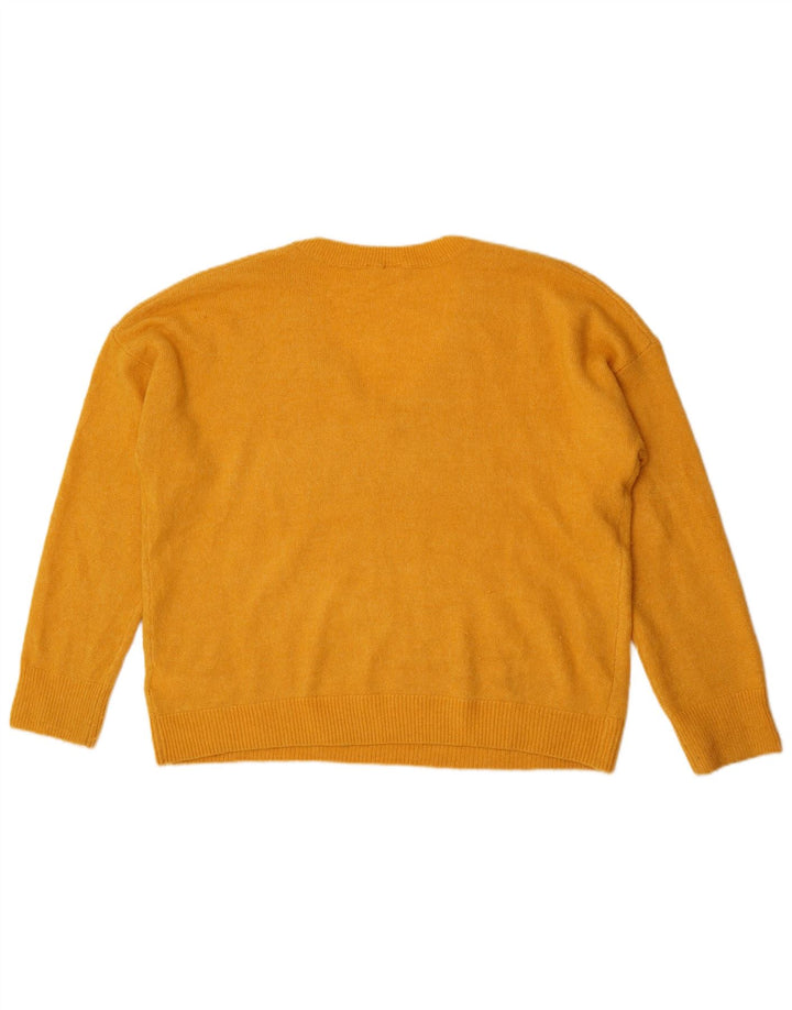 Gap Donna Maglione Oversize con Scollo a V UK 16 Grande Acrilico Giallo