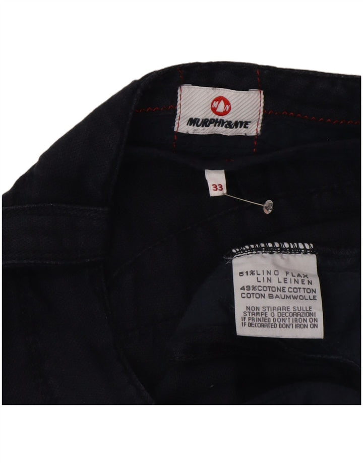 Pantaloncini chino da uomo Murphy & Nye W33 lino medio blu navy