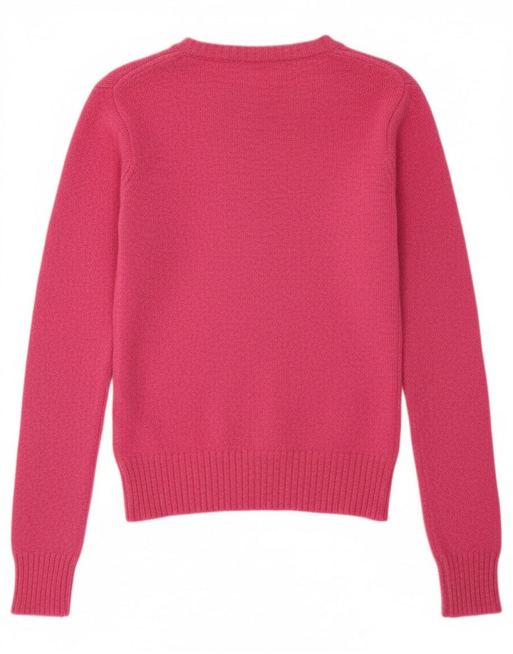 Maglione maglione girocollo da donna Benetton UK 8 piccolo rosa