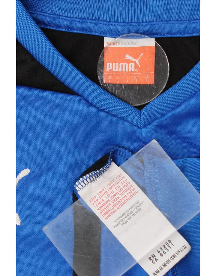 Felpa da uomo Puma Maglione grande blu in poliestere color block