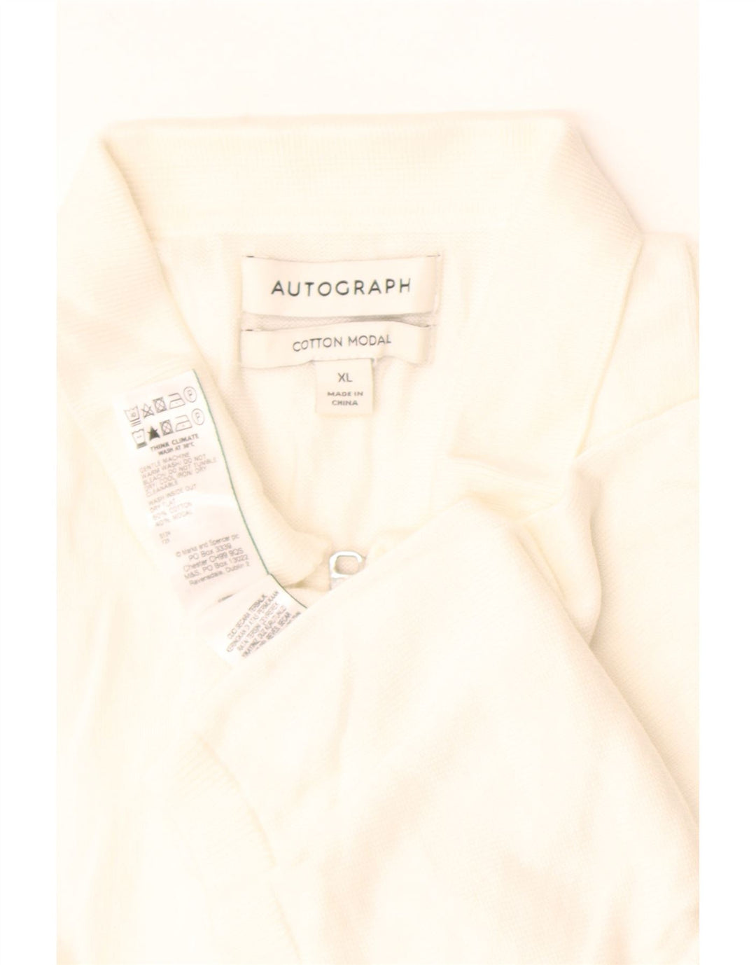 Maglione maglione con collo alto autografo da uomo Marks & Spencer XL bianco