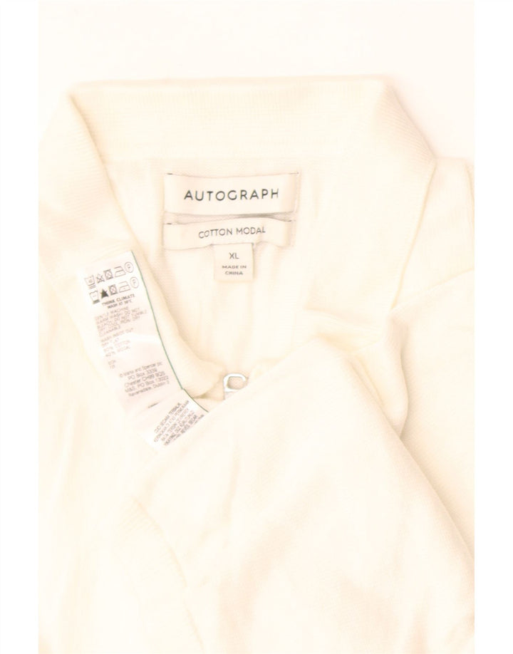 Maglione maglione con collo alto autografo da uomo Marks & Spencer XL bianco
