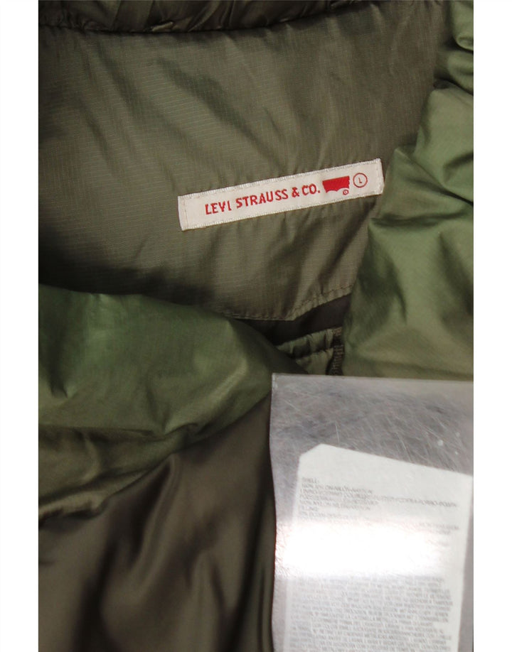 Cappotto imbottito da donna Levi's UK 16 grande nylon verde