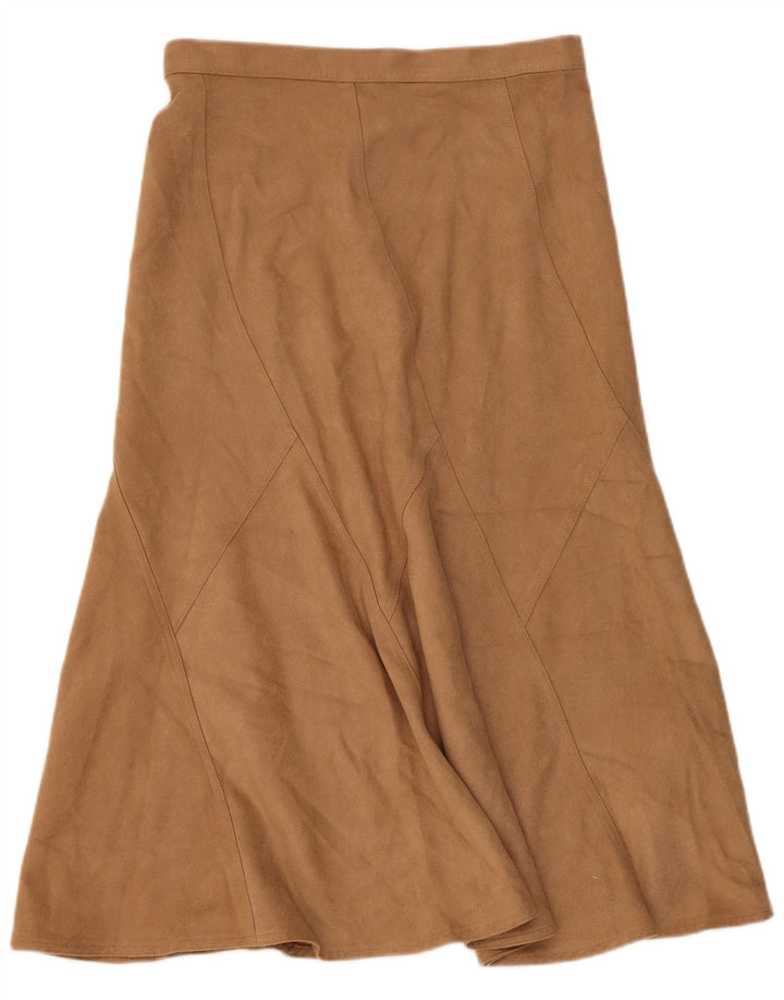 Gonna a trapezio da donna Marks & Spencer UK 12 media W32 poliestere beige