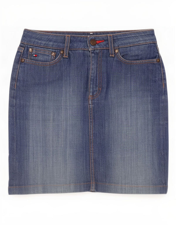 Gonna in denim da donna Tommy Hilfiger US 4 Small W26 cotone blu