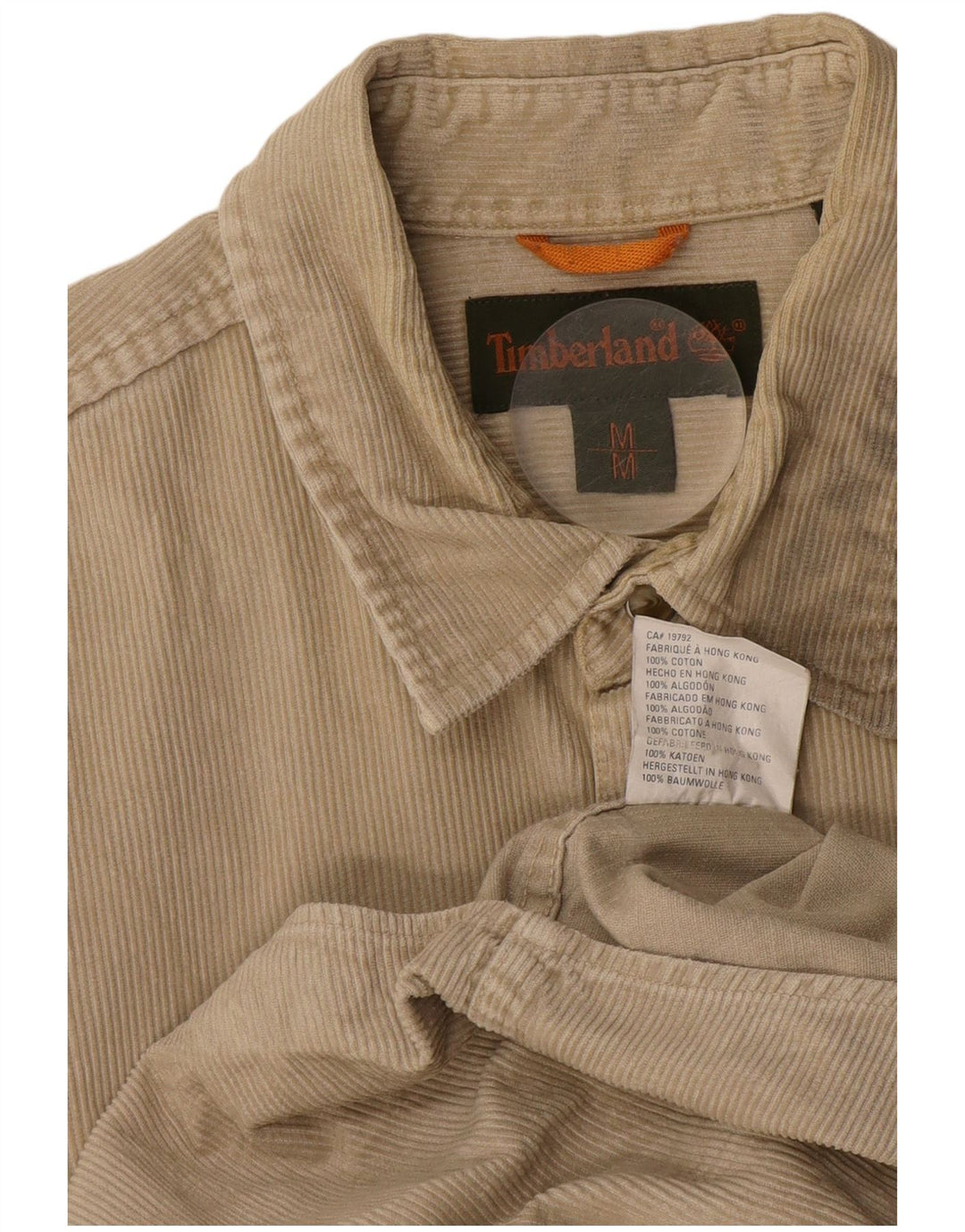 Camicia da uomo in velluto a coste TIMBERLAND in cotone beige medio