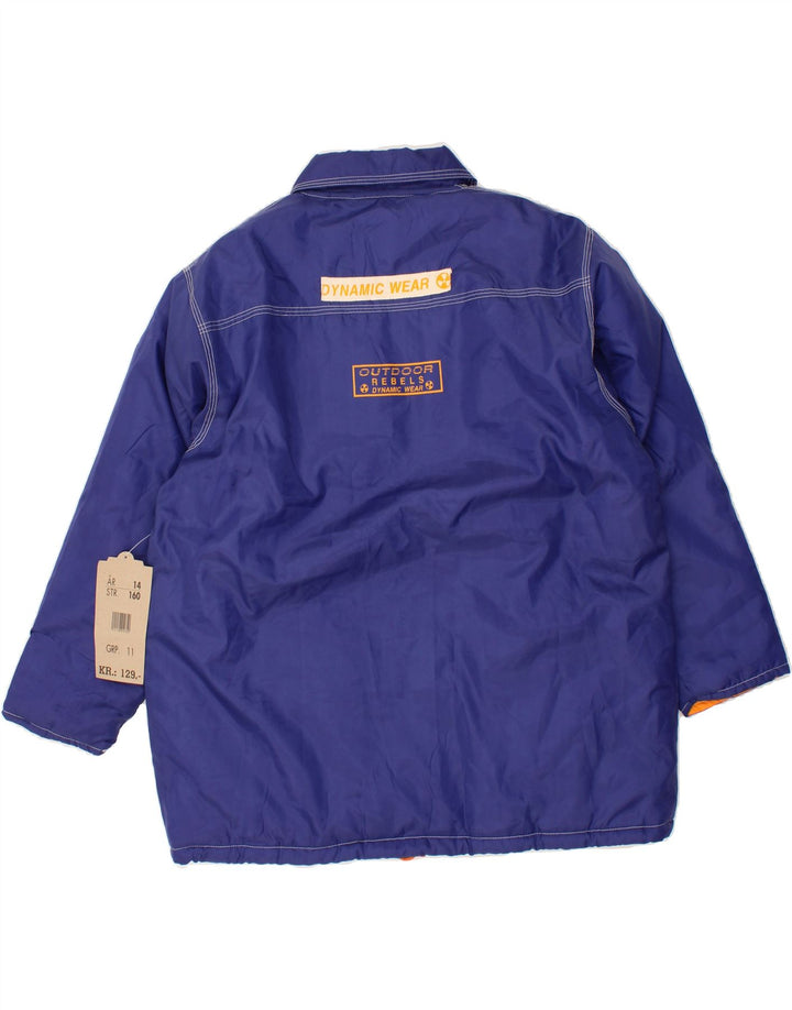 BASIC Boys Graphic Rain Jacket 13-14 Years Blue Nylon Vintage Basic and Second-Hand Basic from Messina Hembry 