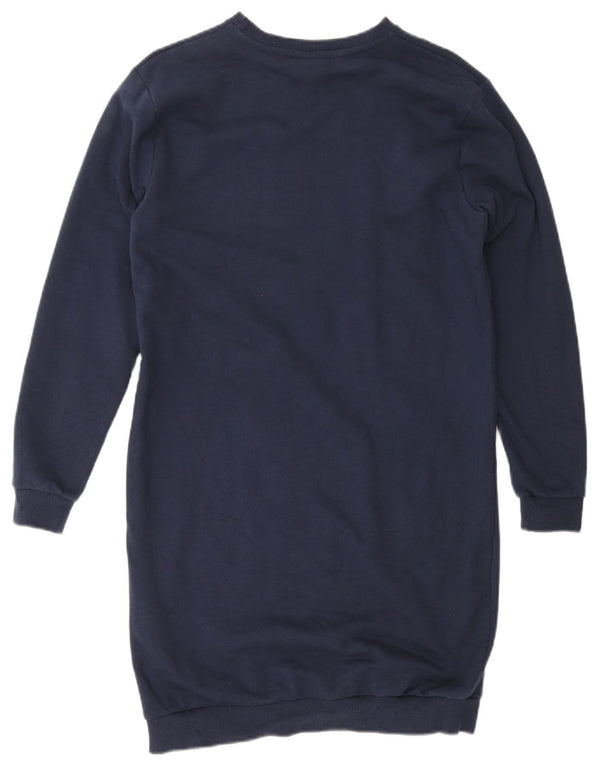 Ellesse Abito maglione oversize a maniche lunghe da donna UK 6 XS Cotone blu navy