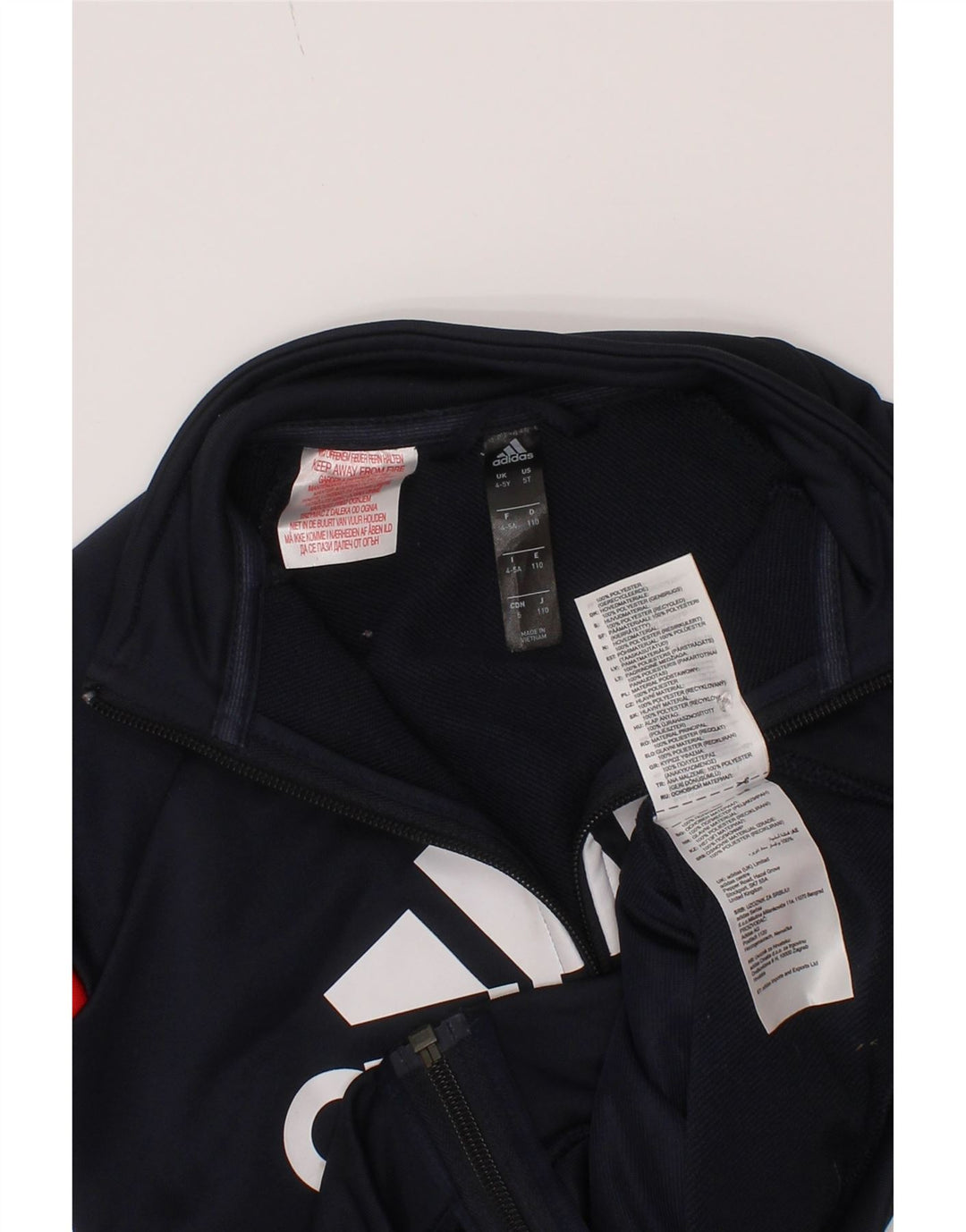 Giacca da ginnastica grafica da ragazzo Adidas 4-5 anni Blu navy Colourblock