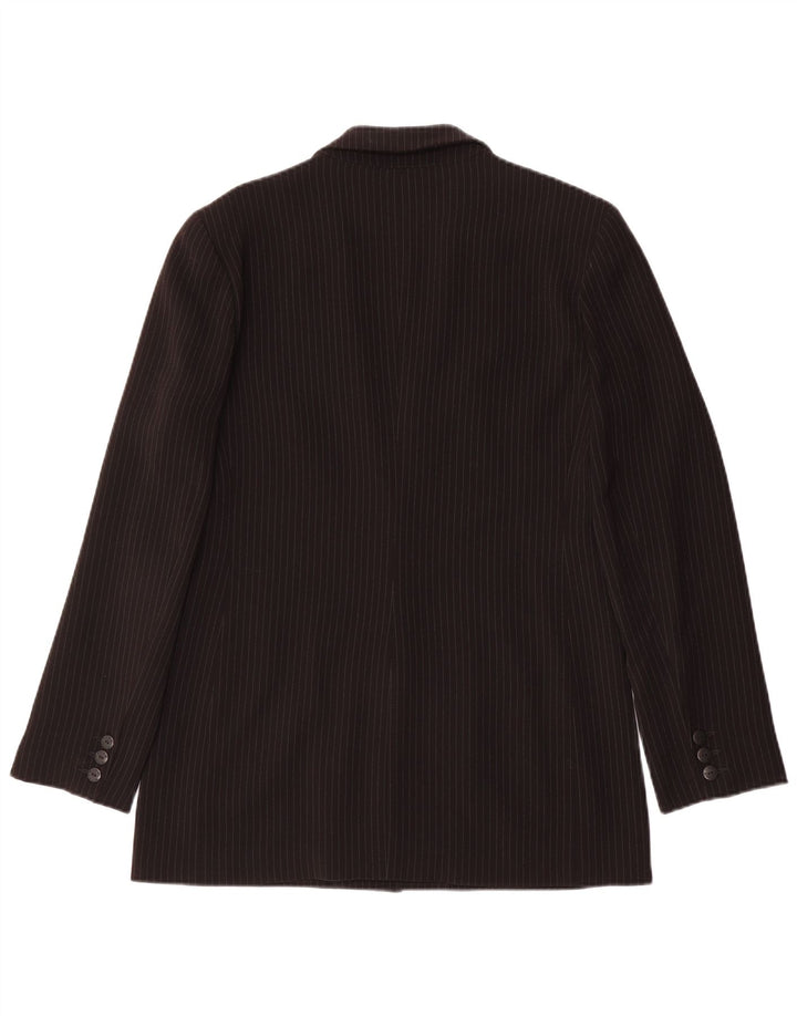 Giacca Blazer a 2 Bottoni Krizia Donna IT 46 Large Nero Gessato