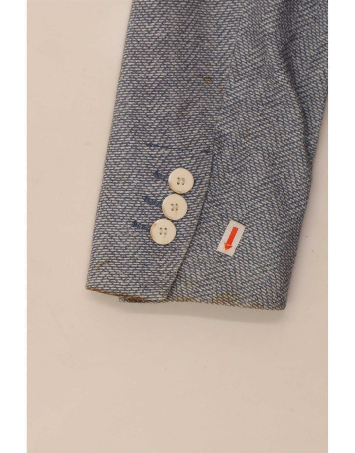 Giacca blazer a 2 bottoni da uomo Zara EU 48 cotone blu medio