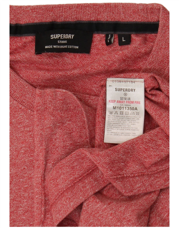 T-shirt da uomo SUPERDRY Top grande in cotone chiazzato rosso