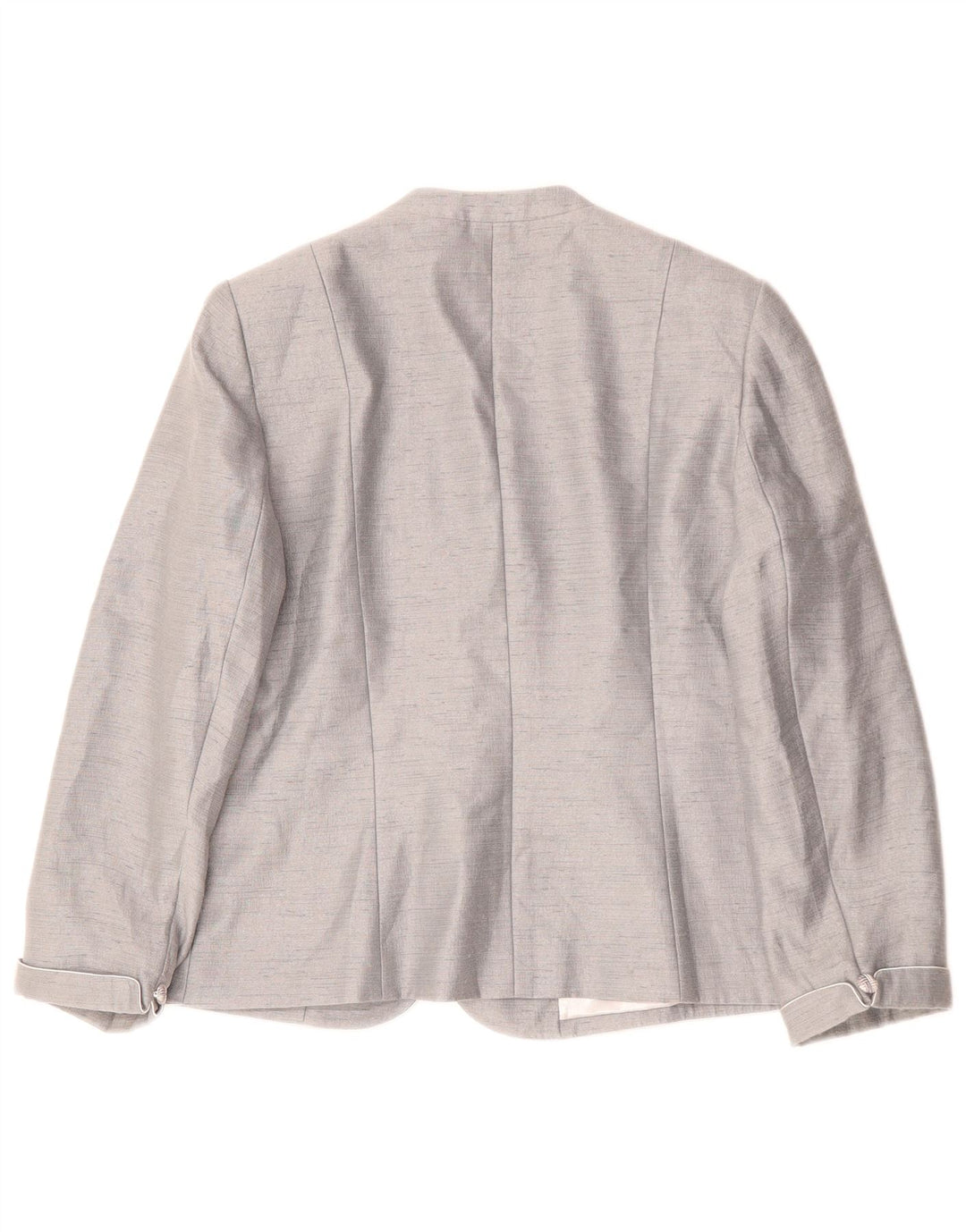 Giacca blazer da donna a 1 bottone Jacques Vert UK 16 grande viscosa grigia