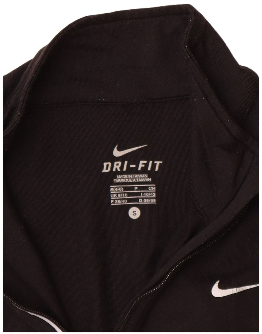 Top della tuta pullover Nike da donna Dri Fit UK 8/10 Small nylon nero