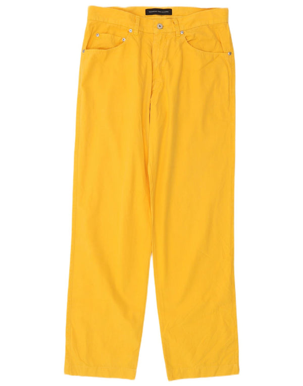 Pantaloni casual dritti da uomo Sergio Tacchini IT 46 Small W30 L31 Giallo