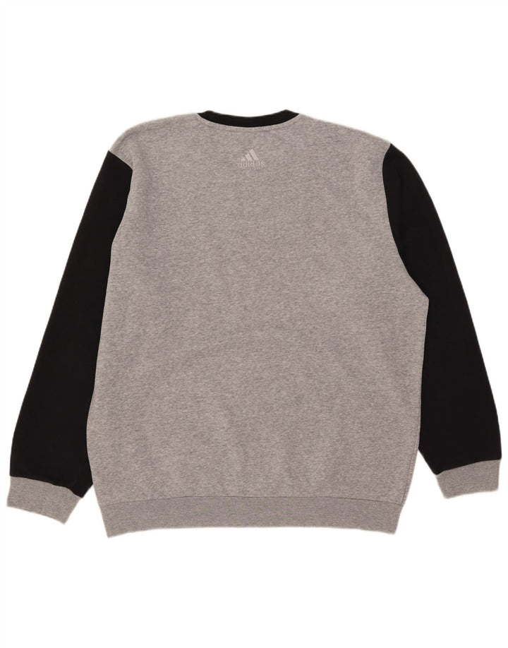Felpa grafica da uomo Adidas Maglione grande color grigio grigio