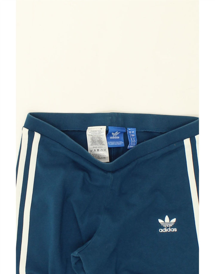 ADIDAS Womens Leggings UK 8 Small  Blue Cotton Vintage Adidas and Second-Hand Adidas from Messina Hembry 