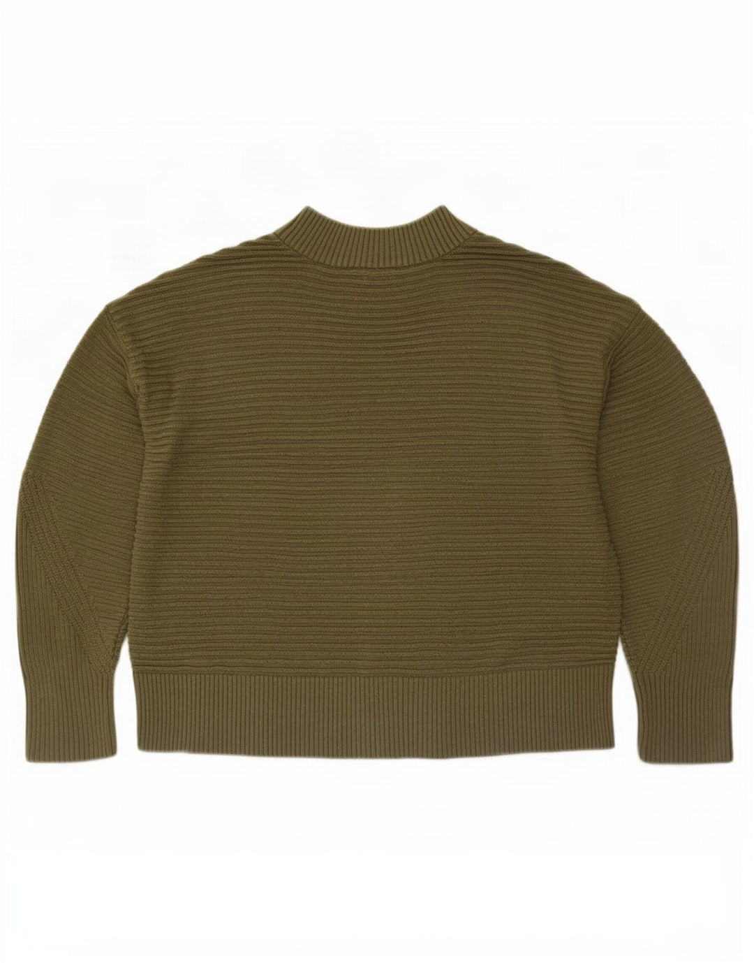 Maglione maglione a collo alto da donna Warehouse UK 12 a righe kaki medie