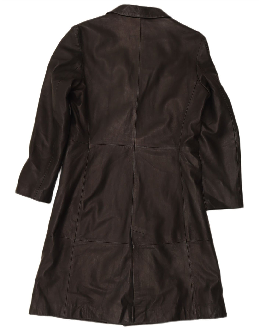 VINTAGE Womens Leather Coat IT 46 Large Black Leather