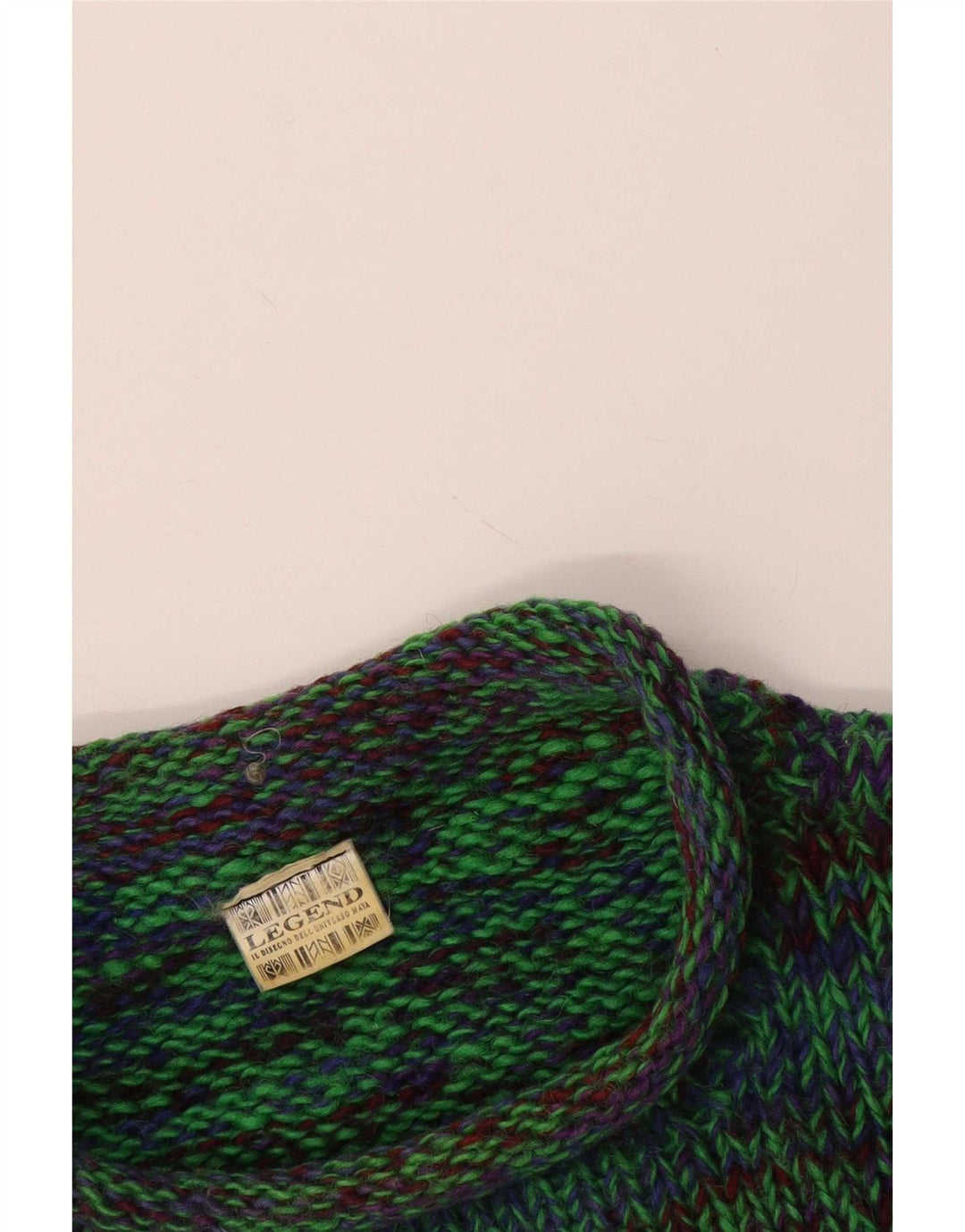Maglione da uomo girocollo Legend in cotone screziato verde medio