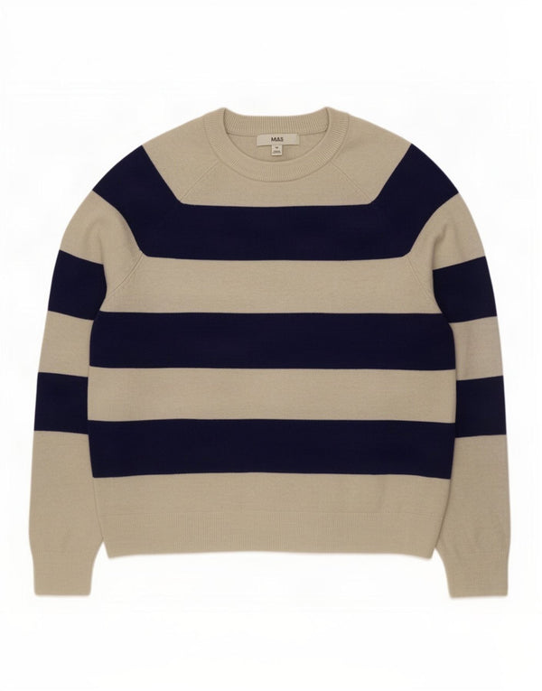 Maglione maglione con scollo a barca da donna Marks & Spencer UK 14 blu navy medio