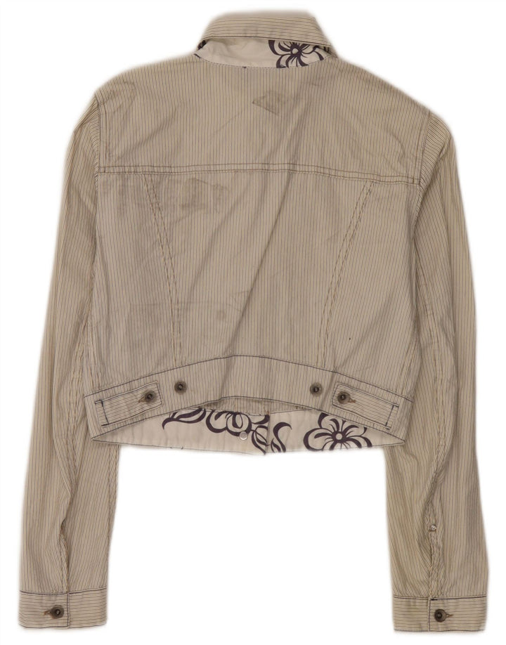 Giubbotto bomber corto da donna Gas UK 10 piccolo cotone a righe beige