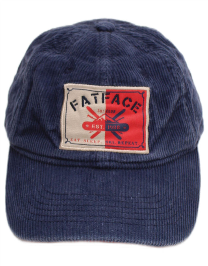Berretto da baseball in velluto a coste grafico da ragazzo Fat Face 11-12 anni medio blu navy