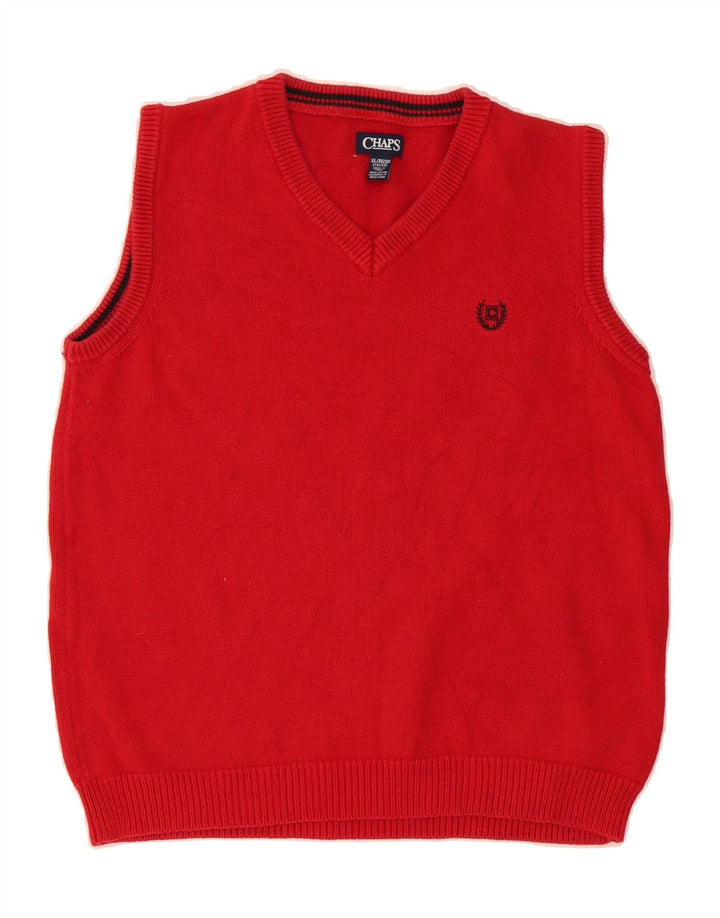 CHAPS Boys Vest Tank Top 15-16 Years XL Red Cotton Vintage Chaps and Second-Hand Chaps from Messina Hembry 