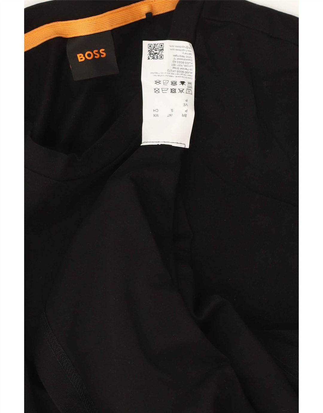 Hugo Boss Top da uomo a manica lunga piccolo in cotone nero