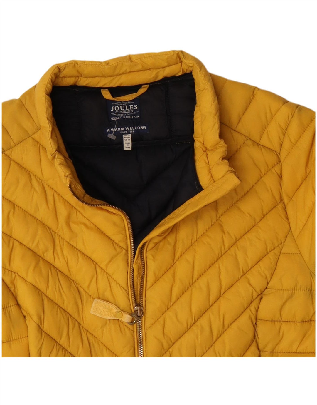 JOULES Giacca imbottita da donna UK 18 XL Giallo Poliammide