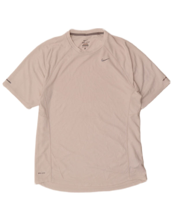 T-shirt Nike Dri Fit da uomo, top in poliestere bianco medio
